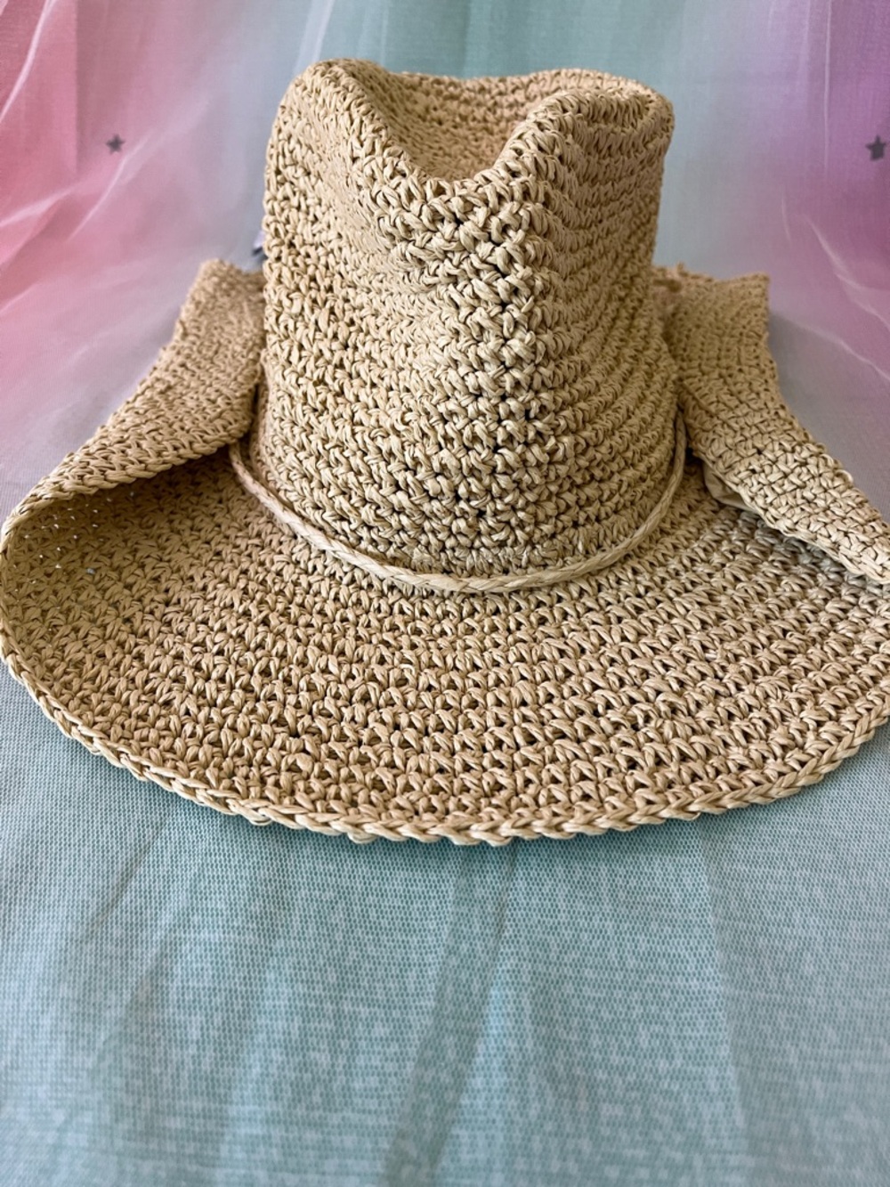 Universal Thread Natural Straw Crochet Sun Hat - Picture 6 of 6